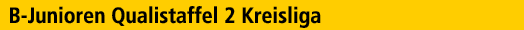 B Junioren Qualistaffel 2 Kreisliga