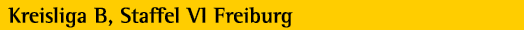 Kreisliga B, Staffel VI Freiburg