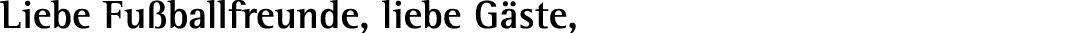 Liebe Fu ballfreunde, liebe G ste,